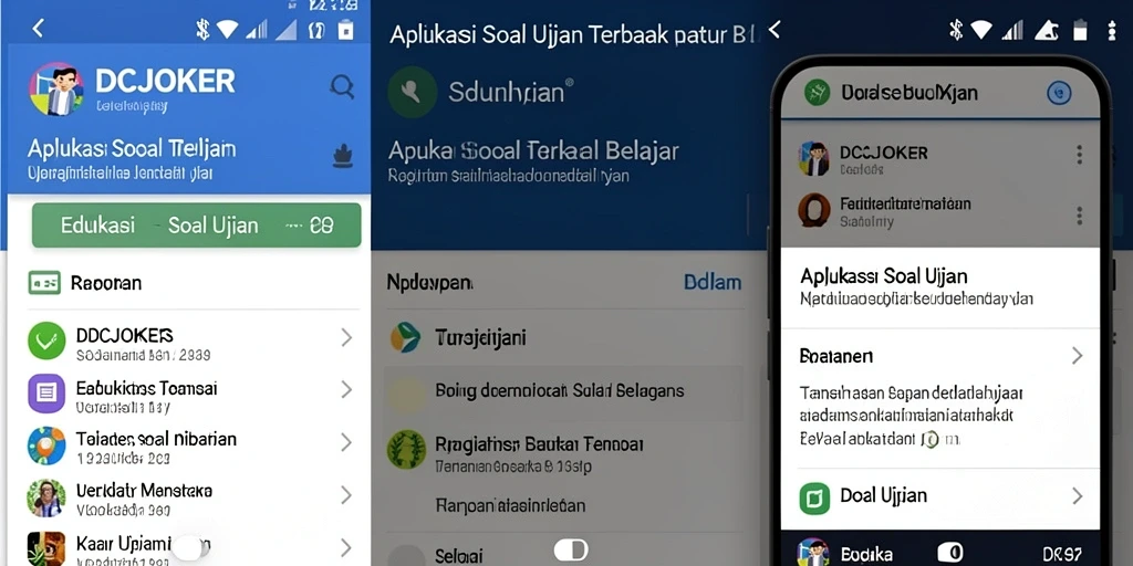 Tampilan antarmuka IDCJOKER dengan fitur soal ujian yang interaktif.