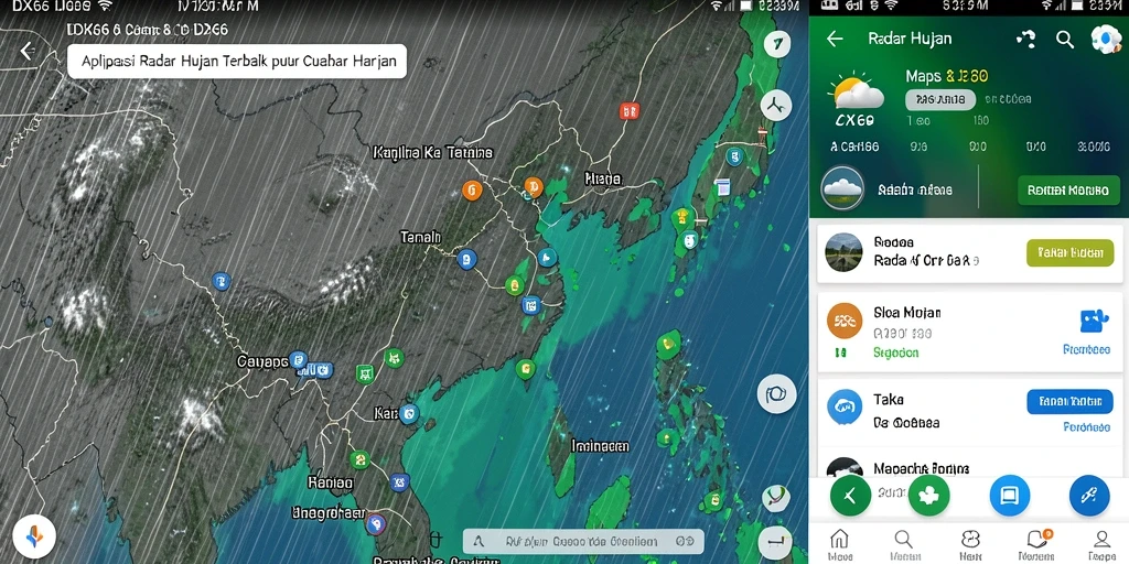 Antarmuka pengguna IDX66 dengan fitur Radar Hujan yang informatif.
