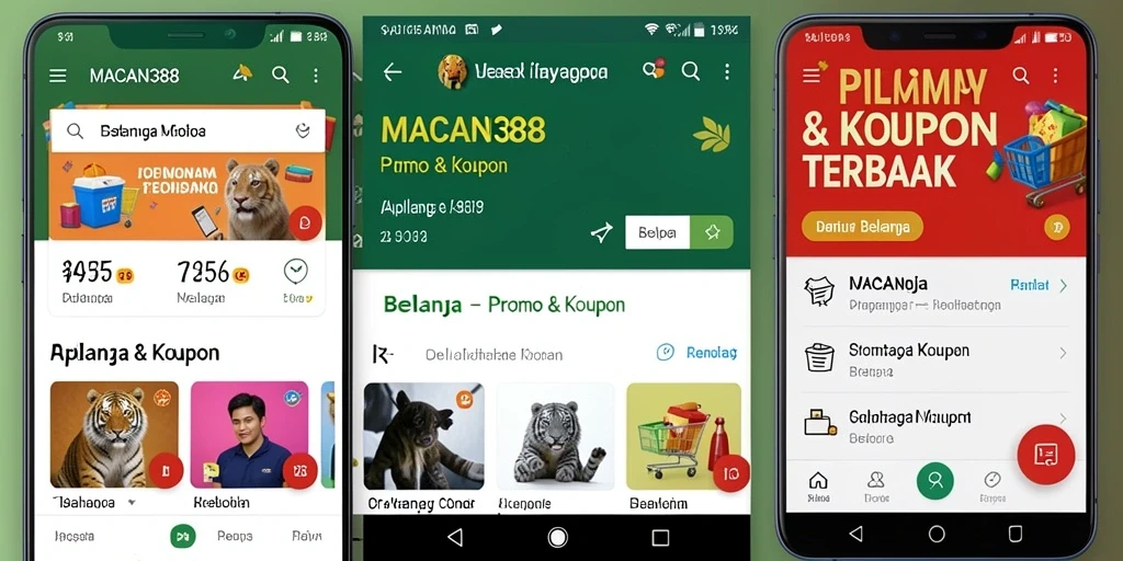 Tampilan antarmuka aplikasi MACAN388 untuk promo dan kupon.